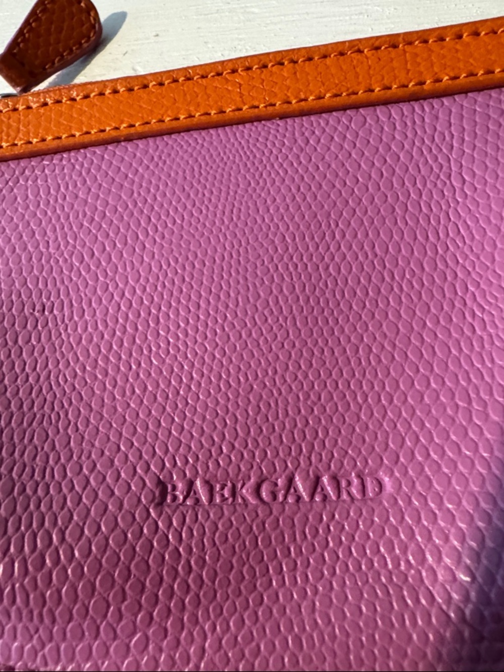 Baekgaard Pink & Orange Zip Coin Zipper Pouch - Picture 2 of 9